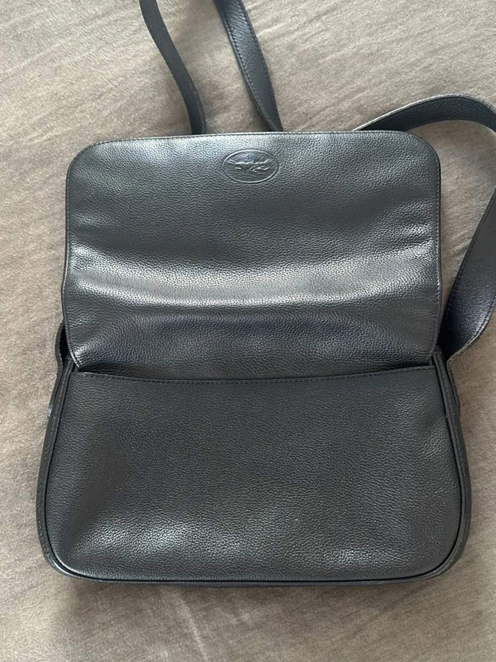 Longchamp Black Leather Shoulder Bag